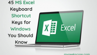 45 MS Excel Keyboard Shortcut Keys for Windows You Should Know - My Geek Score